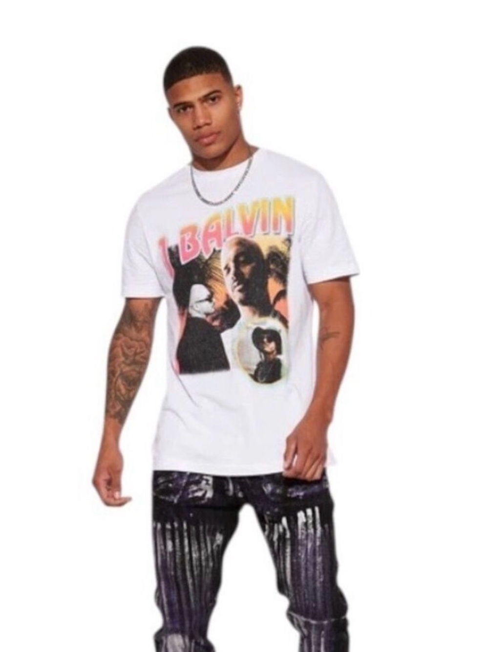 NWT Rue21 White J Balvin Tee Shirt